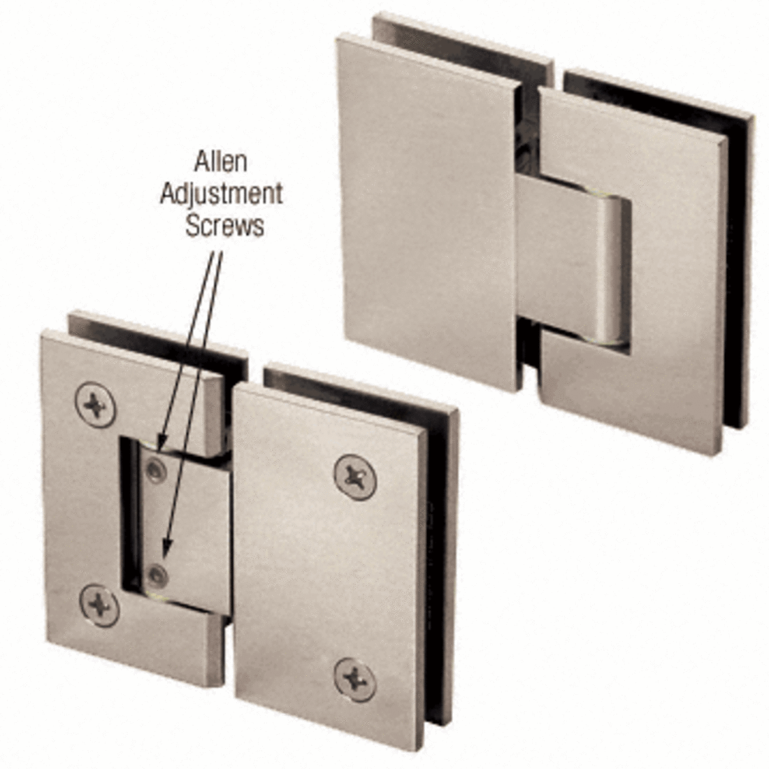 CRL Brushed Nickel Vienna 380 Series Adjustable 180 Degree Glassto