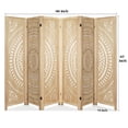 thumbnail image 3 of Fionafurn Panel Carved Wood Room Dividers 5.6FT Room Divider and Folding Privacy Screen Freestanding Wooden Screen Room Divider Room Separation for Bedroom Living Room Office Restaurant(Natural), 3 of 8