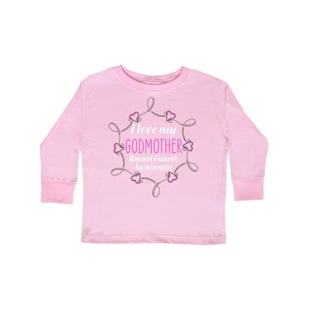 

Inktastic I Love My Godmother- Breast Cancer Awareness Gift Toddler Boy or Toddler Girl Long Sleeve T-Shirt