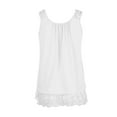 thumbnail image 3 of Qwertyu Womens Summer Tank Tops Plus Size Loose Fit Tops for Women Sleeveless Lace Basic Tops for Women White 3XL, 3 of 6