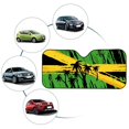 thumbnail image 4 of Xoenoiee Jamaica Flag Palm Tree Print Car Windshield Sun Shade Blocks UV Rays Auto Front Window Covers with Suction Cups, Keeps Car Cool, Easy to Install and Store, 4 of 7