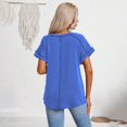 thumbnail image 5 of Weikingp Women's Short Sleeve Shirts，Basic T Shirts for Women Womens Going Out Tops Womens Summer Tops Womens Oversized Tee Shirts Cute Graphic Tees T Shirts for Women Blue L, 5 of 8