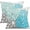 Blue Grey, variant on Outdoor Pillow Covers 18x18 Inch Set of 2 Blue Flower Decorative Waterproof Summer Outdoor Pillow Covers for Patio Funiture Garden Couch 168H18