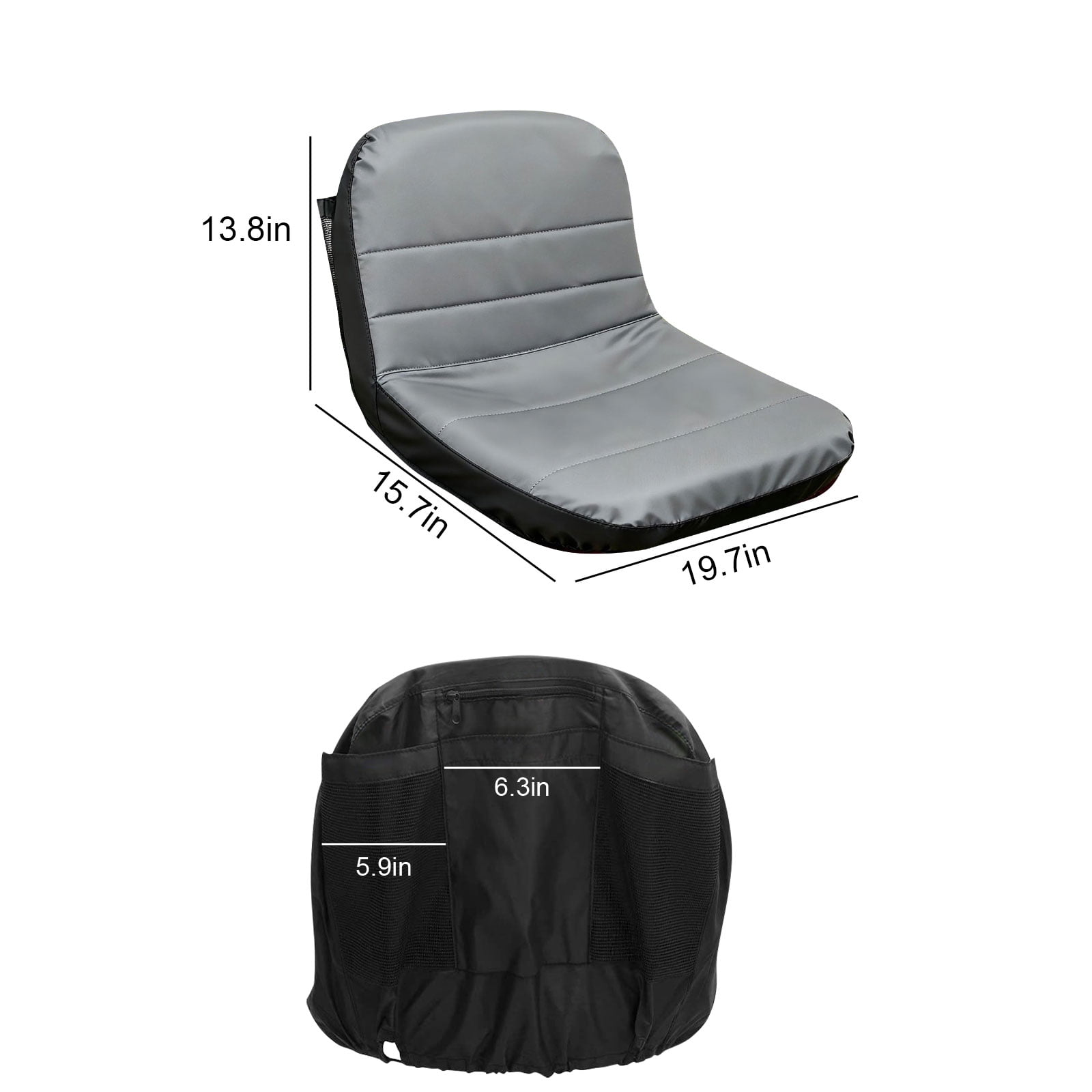 Lawn Tractor Seat Cover, TSV Universal Lawn Mower Seat Cover, Gray