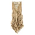 thumbnail image 4 of LELINTA 24" Curly Wave Clips in Synthetic Hair Extensions Hair pieces for Women double double weft 7 piece full head, 4 of 5