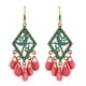 thumbnail image 2 of Pendientes de de de metal candeliere de de tela Pendientes étnicos colgantes Rosado, 2 of 5