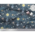 thumbnail image 2 of Soimoi Poly Georgette Fabric Planet & Sun Galaxy Fabric Prints By Yard 42 Inch Wide, 2 of 3