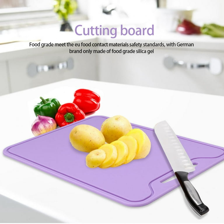 Ccdes Silicone Cutting Board,Cutting Board,Food Grade Silicone Flexible Cutting  Board Chopping Board for Home Kitchen Use Purple 