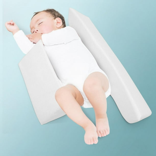 Posicionador Lateral para Dormir para Bebe Almohada para Dormir del Lado del Bebe Almohada Triangular con Cabeza Antiplana Cojin Antideslizante para Bebe Almohada Almohada triangular blanca Ecomeon no...