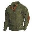 thumbnail image 1 of Sudadera de pana de manga larga con botones y cuello alto para hombre Navy Blue XXXL, 1 of 4