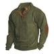 thumbnail image 1 of Sudadera de pana de manga larga con botones y cuello alto para hombre Navy Blue XXXL, 1 of 4