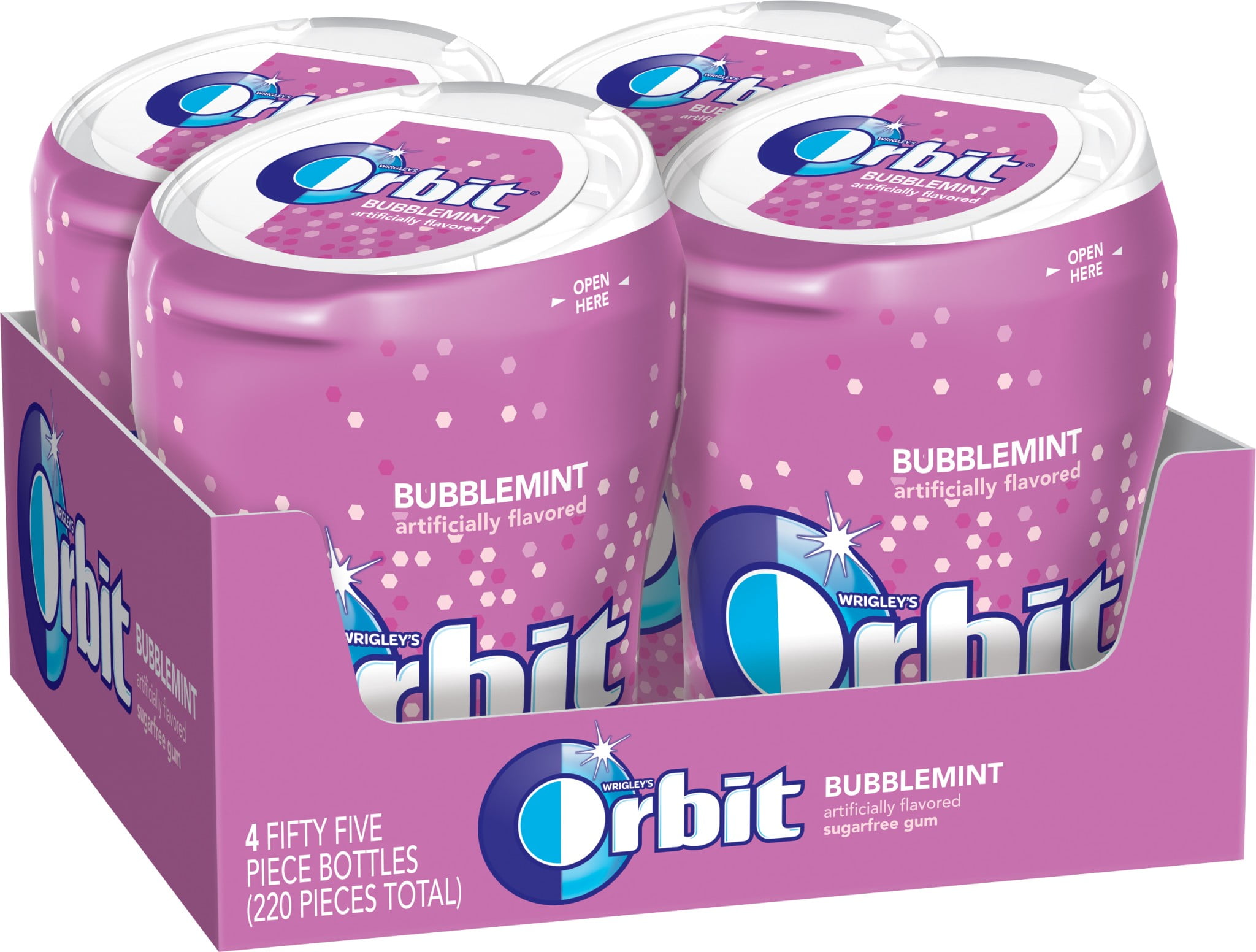 Orbit Gum, Bubblemint, Sugar Free, 55 Pieces (Pack of 4)