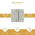 thumbnail image 3 of Deltana DSH44U15 4" x 4" Spring Hinge; Satin Nickel Finish, 3 of 5