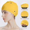 thumbnail image 2 of Gorro de natación de SILICONA cómodo para cabello rizado medio y largo para hombres y mujeres JM, 2 of 4