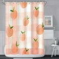thumbnail image 2 of Pink Peach Shower Curtain for Girly Bathroom Dreamy Sweet Check Fruits Shower Curtain with Hooks Polyester Waterproof Fabric Home Bathtub Shower Curtain Decorative, 72x72 Inch, 2 of 6