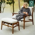 thumbnail image 2 of Grain Wood Furniture Solid Wood Mid Century Lounge Chair with Off-White Performance Boucle Cushions, 2 of 6
