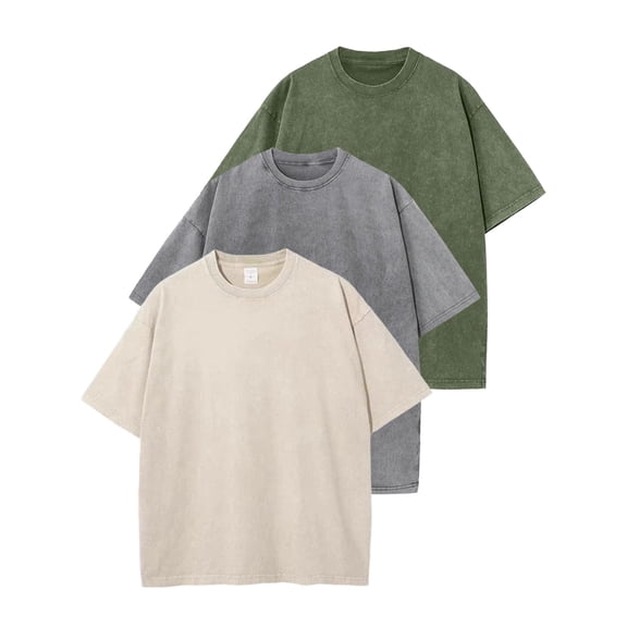 Mervlea Men's & Woman's Oversized T Shirts Vintage Tee Loose Fit Short Sleeve Casual Streetwear Baggy Washed Unisex Tops