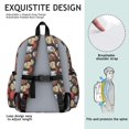 thumbnail image 5 of Football and Basketball Black Pattern Cute School Backpack with Padded Back and Adjustable Shoulder Straps 13.4"x11"x4.7", 5 of 5