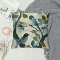 thumbnail image 2 of Qinduosi  Set of Ink Painting Watercolor Blue Grey Lovely Birds Tree Leaves Decorative Throw Pillow Cover Case Home Living Room Bed Sofa Car Linen Square Inches, 2 of 5