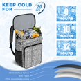 thumbnail image 6 of Travel Cooler Bag - Black White Football Elements Pattern Camping Beer Cooler Backpack with Bottle Opener- Waterproof Insulated Picnic Backpacks - Cooler Bag for Beach, 6 of 6