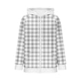 thumbnail image 6 of Njagoc3 Womens Plaid Gingham Zip Up Hoodie Drawstring Long Sleeve Loose Fit Fleece Sweatshirt with Pockets Casual Fall Outerwear for Picnic Travel，Gray，S, 6 of 6