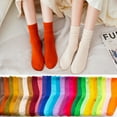 thumbnail image 2 of Autumn And Winter Pure Candy Color Ladies Pile Socks Dark gray, 2 of 5