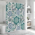 thumbnail image 6 of Teal Paisley Pattern Shower Curtain, Waterproof Shower Curtains for Bathroom, Boho Ethnic Floral Traditional Washable Fabric Bathtub Curtain Set Bath Decor with 12 Hooks Standard 72"x72", 6 of 8