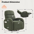 thumbnail image 7 of Base Beauty Swivel Recliner Rocker Nursery, Teddy Nursering Glider Recliner, Manual Swivel Rocking Reclining with Double Pockets, Green, 7 of 7