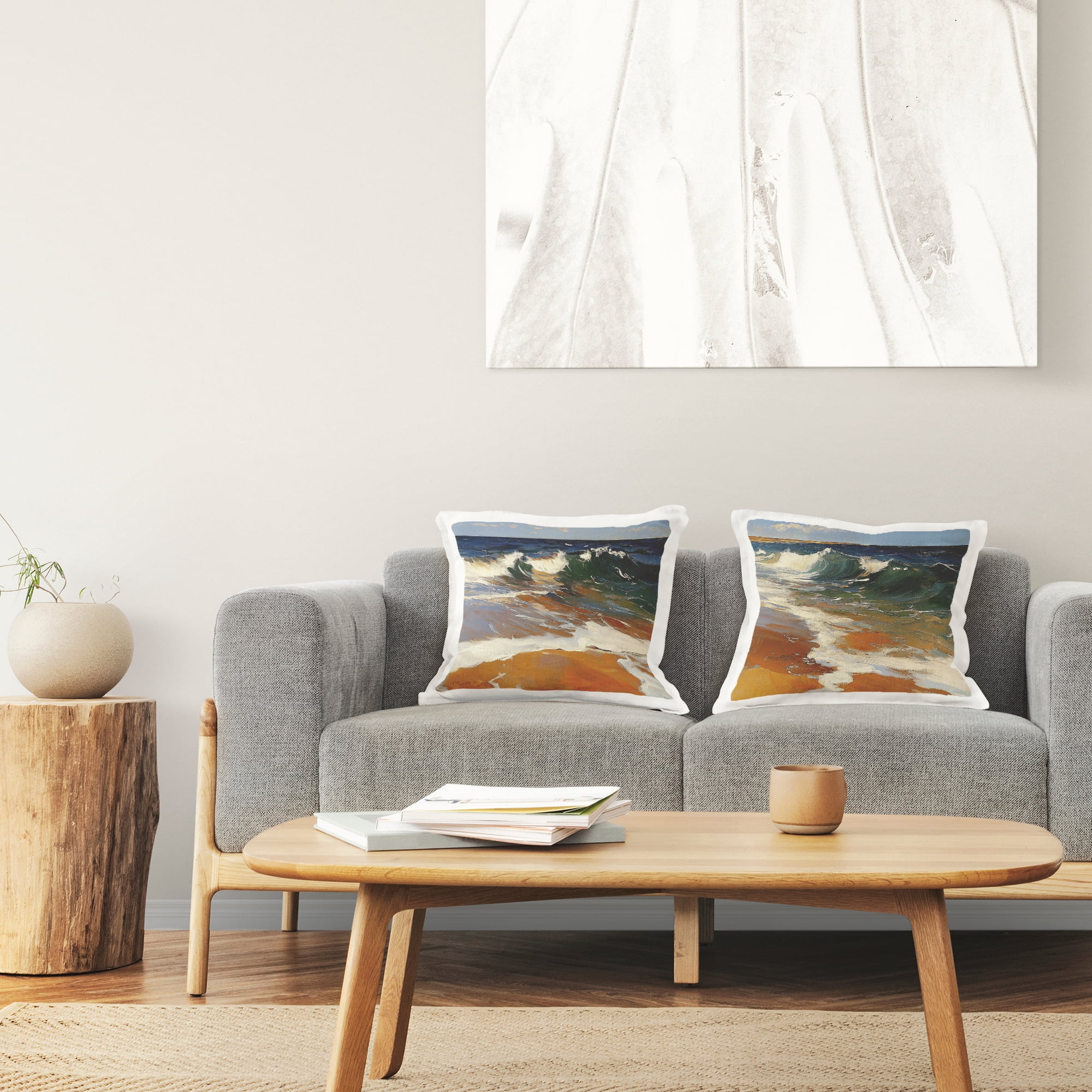 Stupell Industries Glassy Coastal Break 2 Piece Decorative Printed Throw Pillow Set, design by Walker Noble