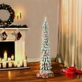 thumbnail image 2 of 6 ft Pre-lit Flocked Alpine Pencil Tree 261 tips 100 UL Multi-color Incandescent Lights, 2 of 2