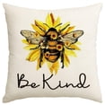 thumbnail image 2 of Juego de fundas de almohada inspiradoras de lino con forma de abeja y girasol, 4 unidades, 2 of 3