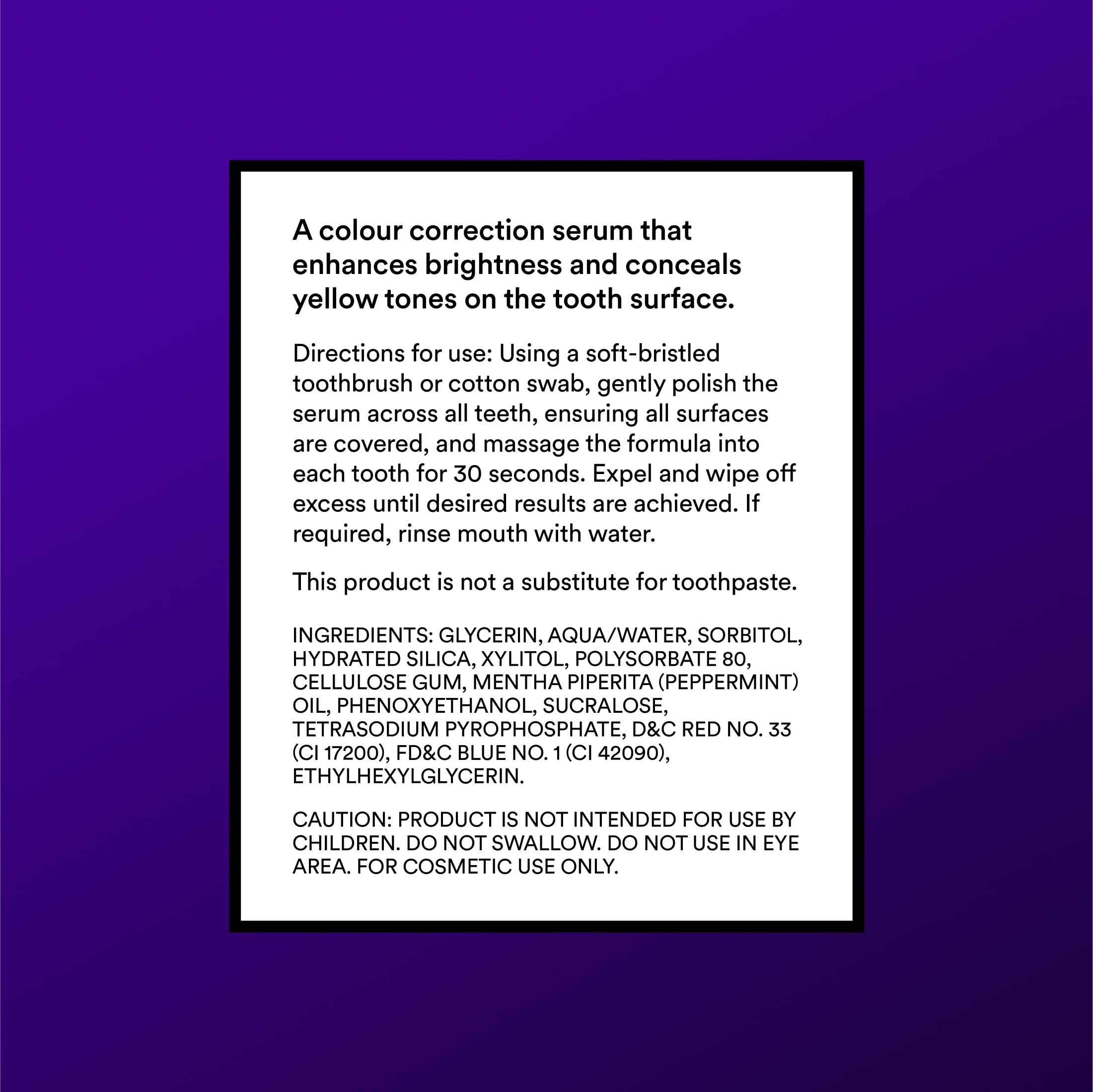 Hismile V34 Colour Corrector, Purple Toothpaste, Colour Correcting Serum, Purple Serum