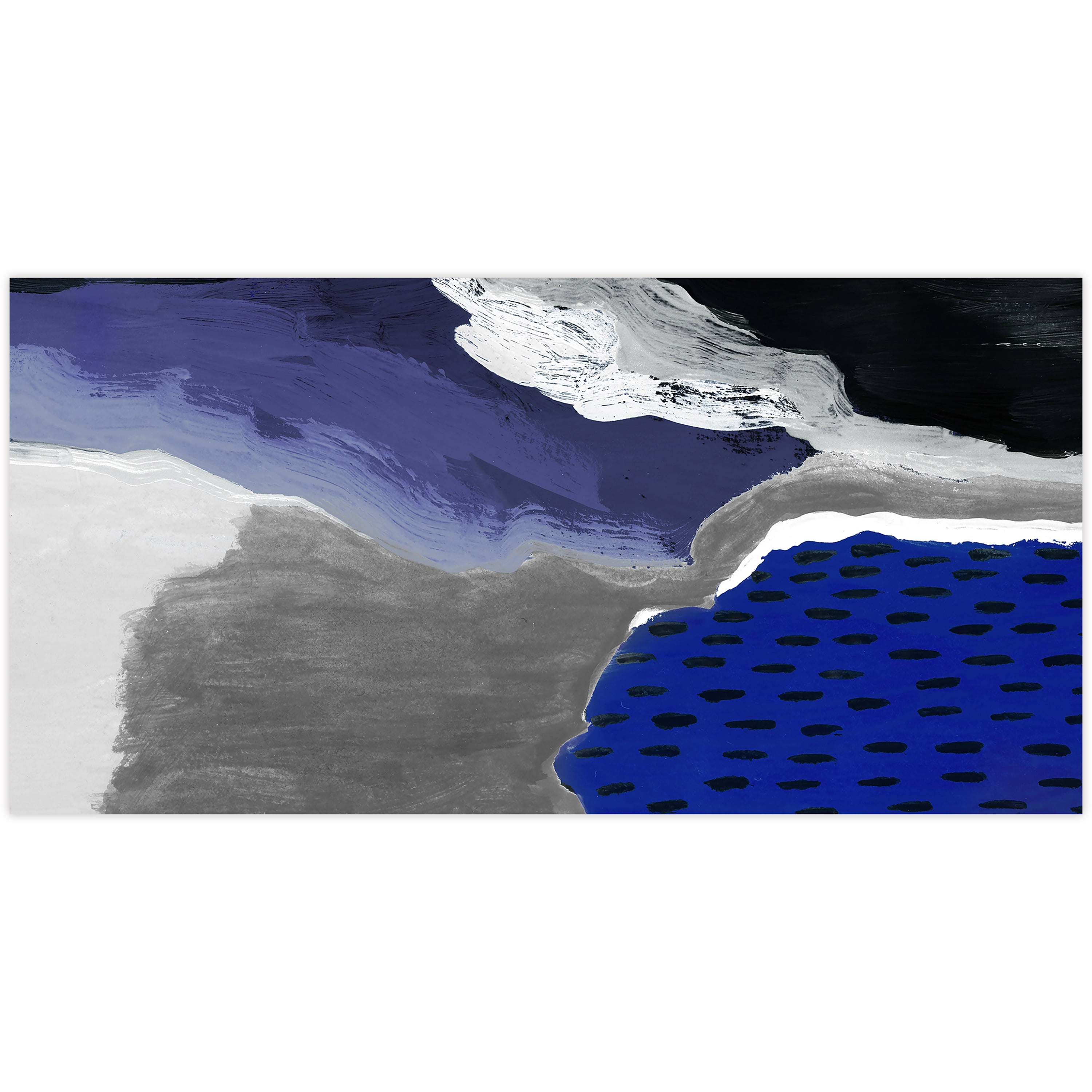 Cobalt Abstract A Frameless Free Floating 36 in x 72 in Painting Art Prints, by Empire Art