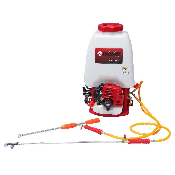 Fumigadora Aspersora Sanitizadora Shiraiwa para Liquidos Tipo Mochila Motor a Gasolina