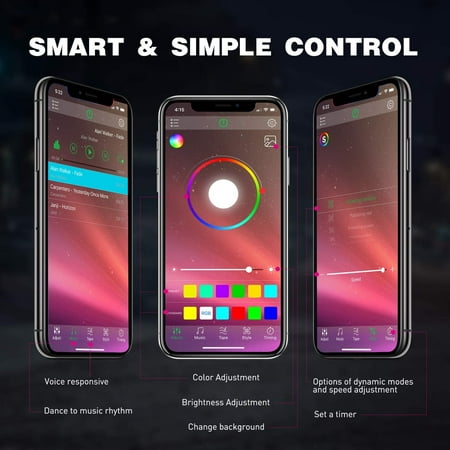 Nilight RGB Led Rock Lights Kit, 4 pods Underglow Multicolor Neon Light Pod with Bluetooth App Control Flashing Music Mode Wheel Well Light for Truck ATV UTV RZR SUV