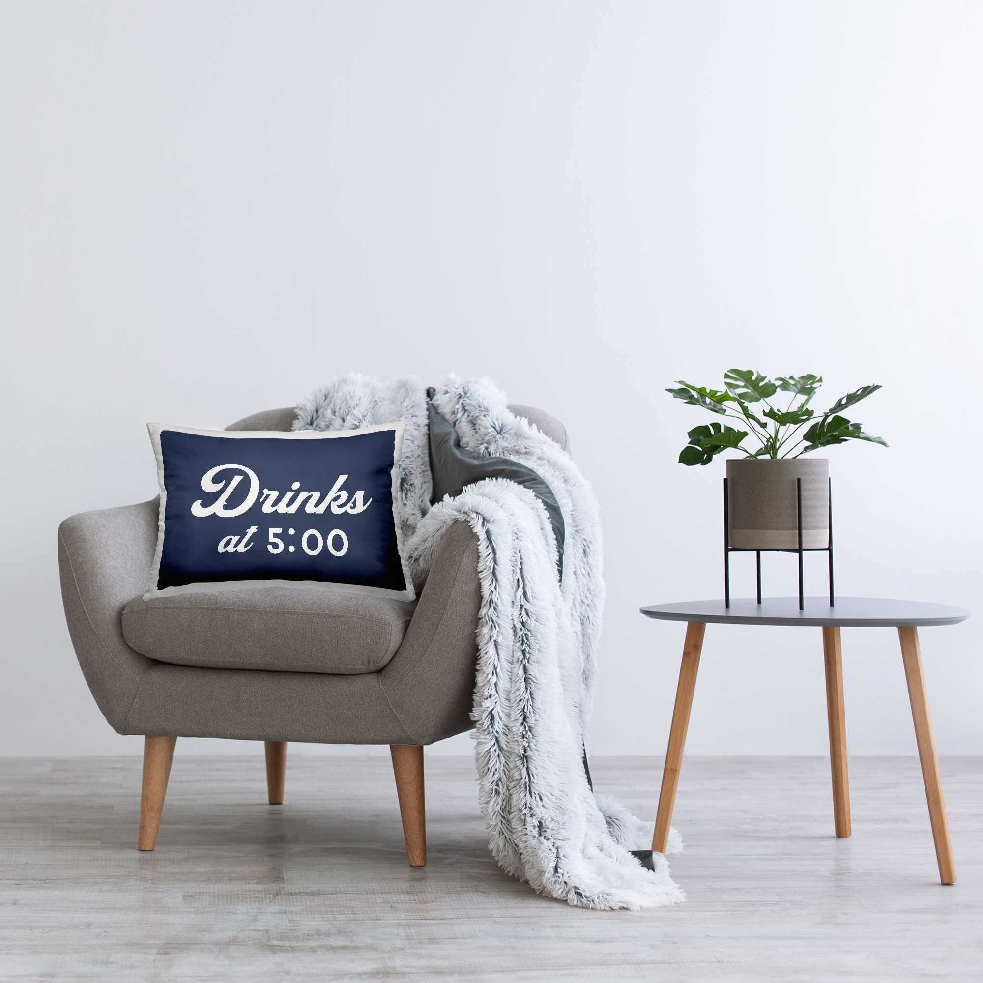 Stupell Industries Drinks at 5 Phrase Decorative Printed Throw Pillow, 14 x 20