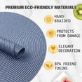 thumbnail image 3 of Xmushyra Round Placemats Set of 6, 15 inch Braided Table Mats, Heat Resistant Washable Place Mats for Dining Table, Kitchen and Outdoor Dining, Blue, 3 of 6