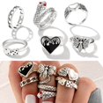 thumbnail image 3 of Women Finger Rings Set - Stackable Vintage Joint Ring Punk Ring Knuckle Rings, 3 of 10