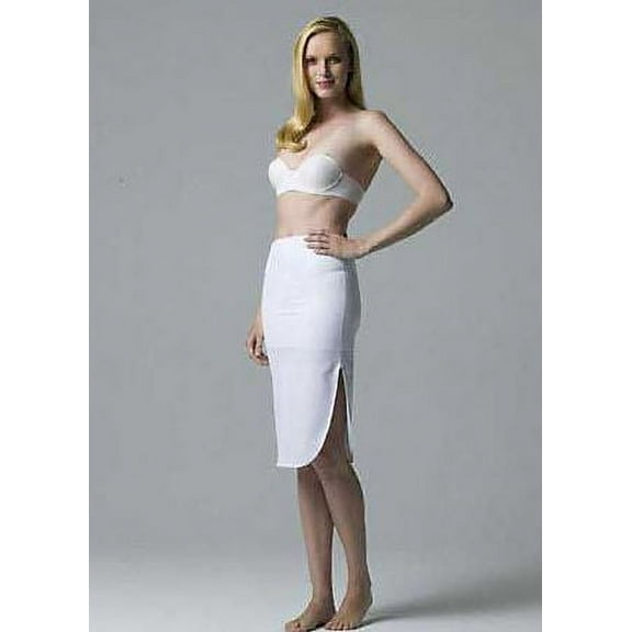 Dominique Tea Length Control Slip, White, 2XL