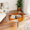 thumbnail image 4 of Wisfor Table d'Appoint Rond de 80 cm, Dessus en Verre, Table Basse de Sofa, Table de Rangement de Chevet, 4 of 10