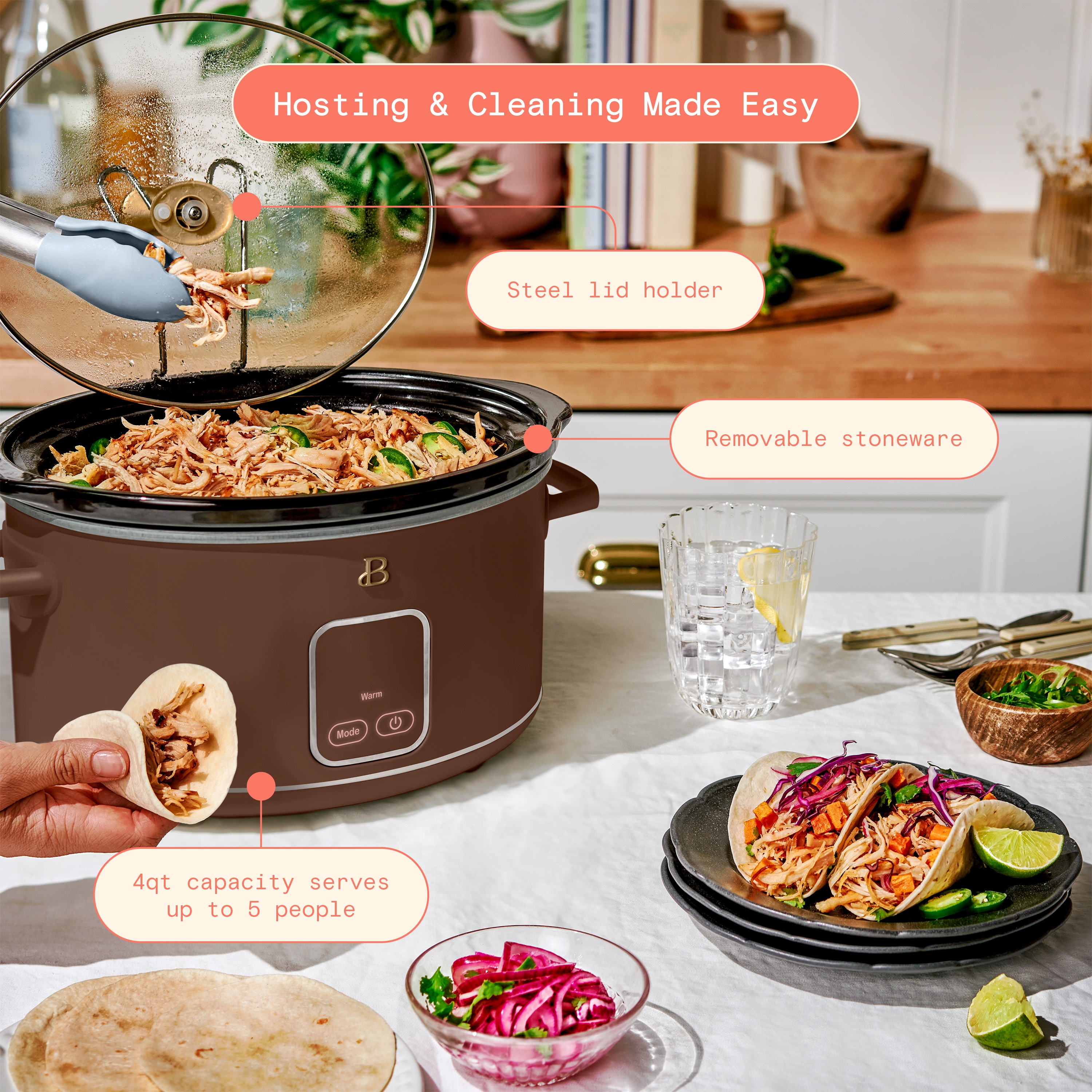 Beautiful 4-Qt Slow Cooker with Touch Display by Drew Barrymore photo 3