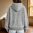 thumbnail image 5 of Yuncity Womens Zip Up Hoodie Leopard Print Fleece Pullover Long Sleeve Loose Fit Pockets Sweatshirt Casual Fall Winter Hooded Jacket Size Xl Grey, 5 of 5