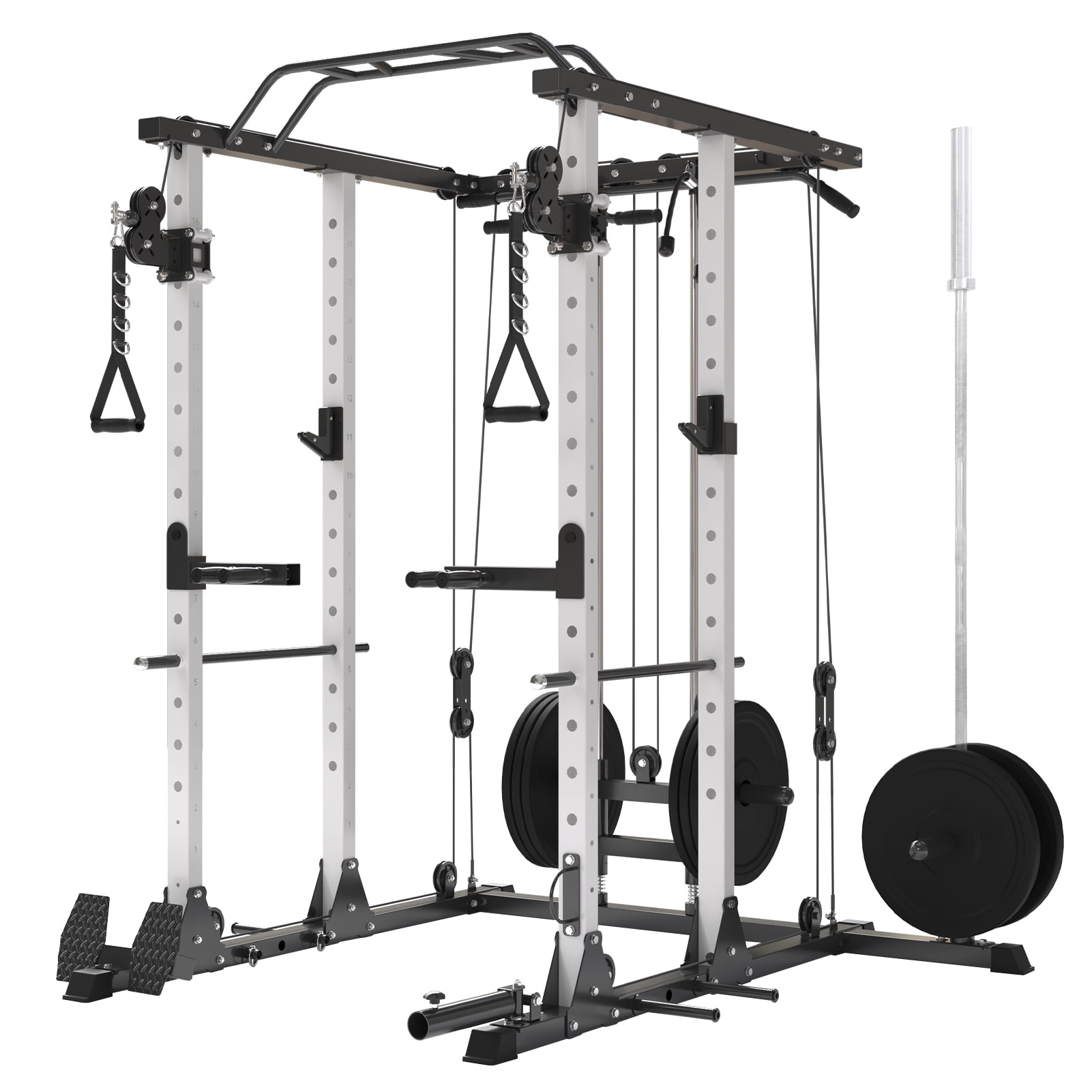 Mikolo Power Rack Cage, 1500 lbs Weight Rack with Cable Crossover