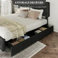 thumbnail image 7 of GARVEE Full Size Bed Frame, with 4 Storage Drawers & Adjustable Headboard, Black, 7 of 7