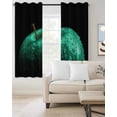 thumbnail image 2 of Green Fruit Kitchen Curtains Modern Minimalist Decor Black Background Cafe Short Curtains for Bathroom Blackout Window Curtain Grommet Small Window Treatment Drapes for Bedroom Living Room 52"x45"x2, 2 of 9