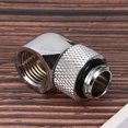 thumbnail image 4 of KAKOWELY PC Water Cooler Connector 2pcs G1/4 Thread 90 Degree Fitting Adapter Brass Rotary Fitting Water Cooler Connector For Computer Pc Water Cooling System (Silver), 4 of 4