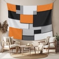 thumbnail image 2 of Orange Grey Black Geometric Tapestry for Bedroom Wall Hanging Tapestry, Modern Abstract Art Ceiling Backdrop Tapestries Poster Blanket Wall Decor for Teens Room Living Room Dorm 51" x 59", 2 of 7