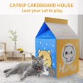 thumbnail image 3 of Cat Scratcher House, Large Cardboard Milk Box Shape Cat House with Door and Interactive Window, Cat Condo Scratcher Cardboard Cat Cave for Small Medium Cats, 3 of 6
