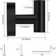 thumbnail image 4 of Ganchos para toallas, paquete de 4 ganchos negros para ropa montados en la pared, gancho para puerta de baño para pared, ganchos negros para toallas, gancho para baño, 4 of 4