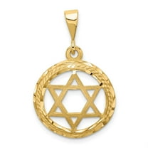 Auriga 14K Yellow Gold Star Of David Charm Pendant for Women (L-32 mm,W-19 mm)